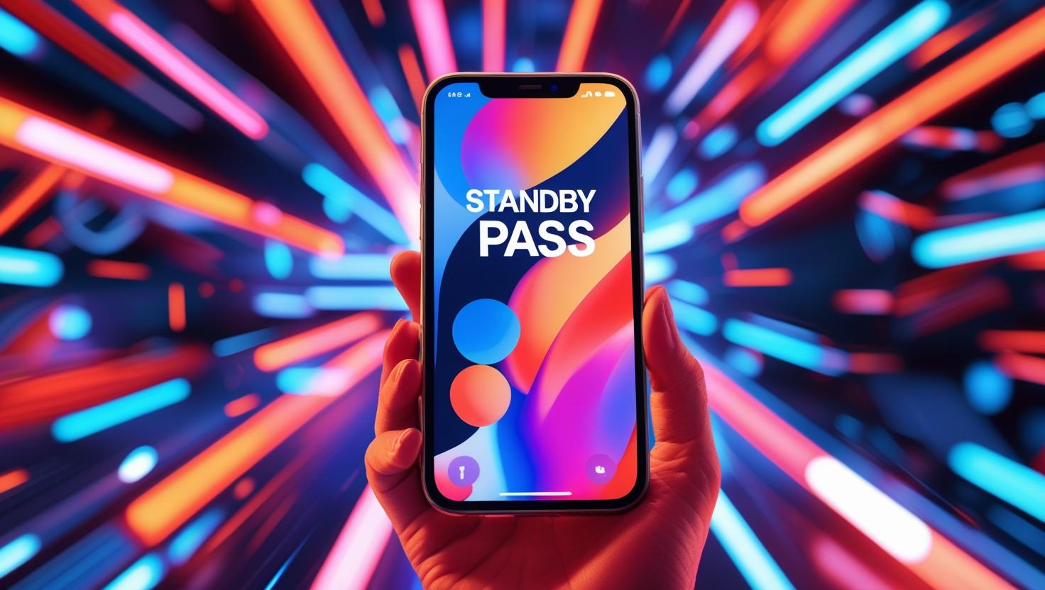 スマートフォンの画面にスタンバイパスと表示されているイラスト